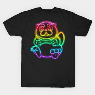 Neon Cute Fat Cat T-Shirt